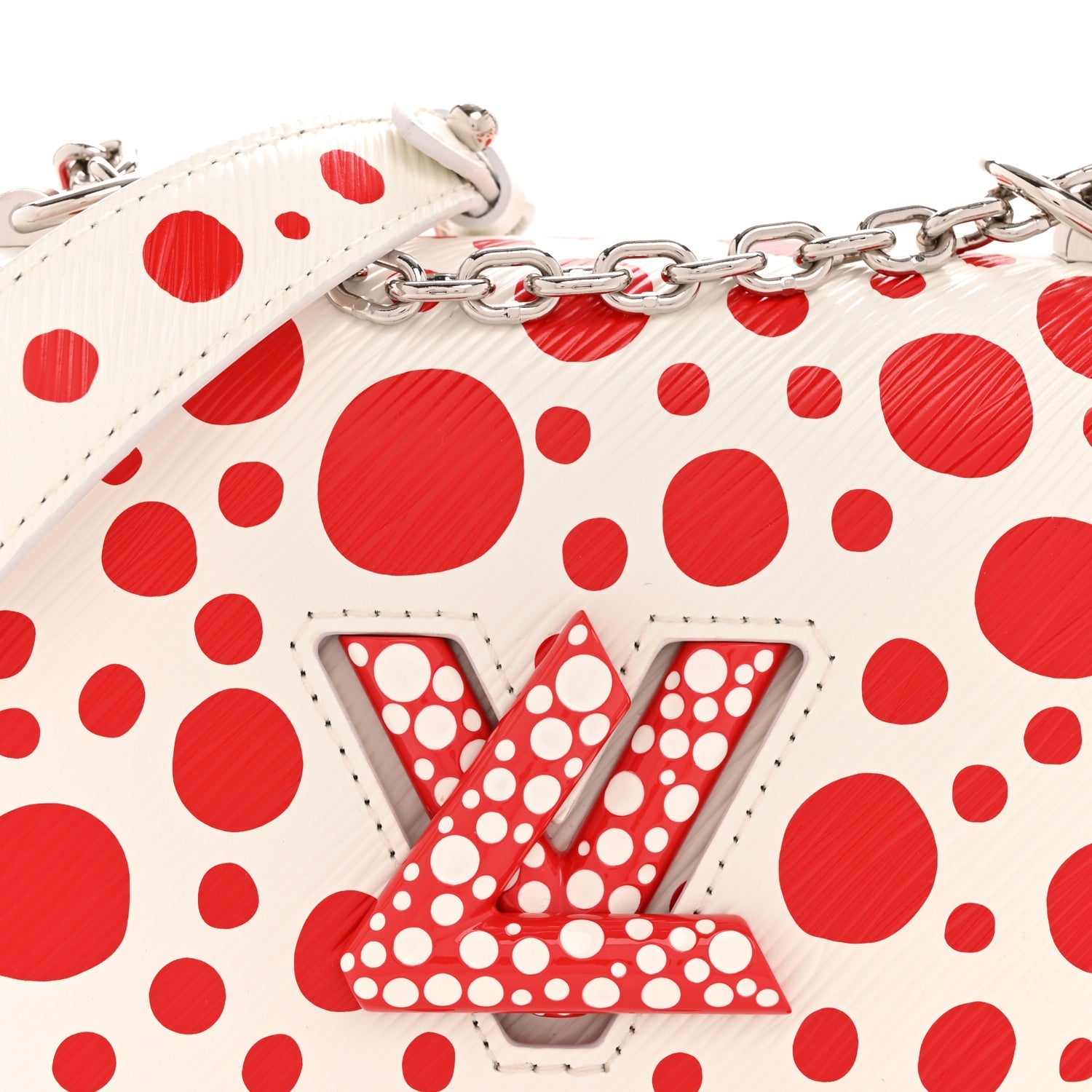 Louis Vuitton LV X YK Epi Infinity Dots Twist Shoulder Bag PM White Red