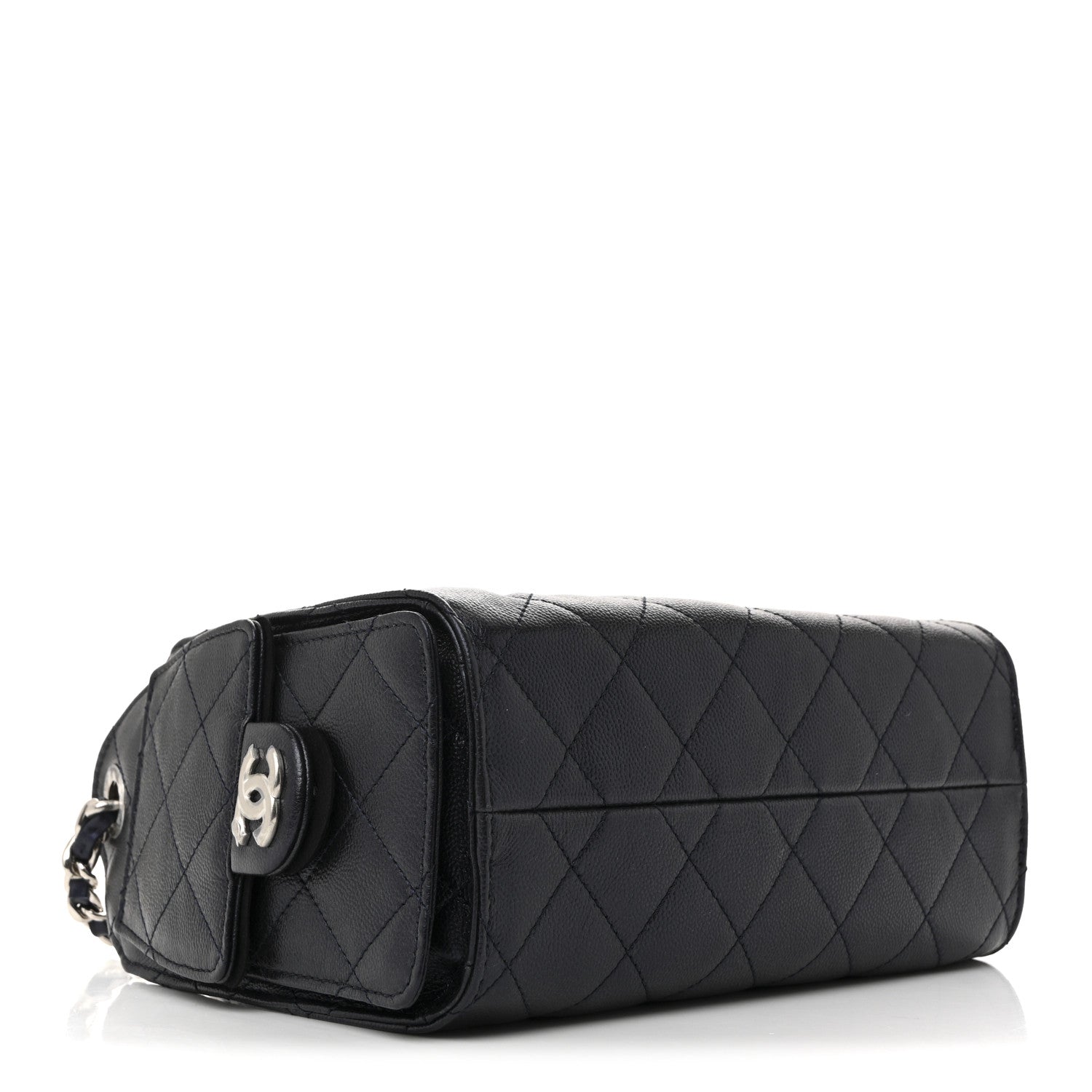 Chanel Metallic Caviar Quilted Mini Chanel 25 Handbag Dark Blue