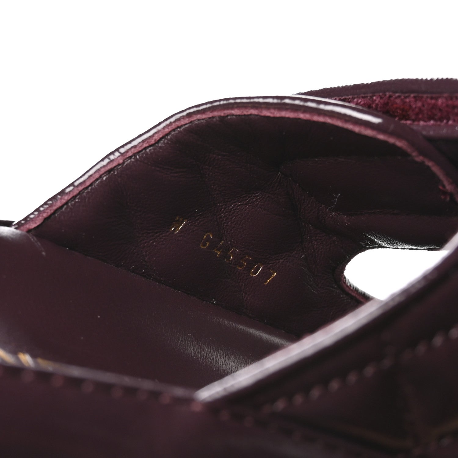 Chanel Shiny Calfskin Quilted Velcro Dad Pearl CC Slide Sandals  40 Burgundy