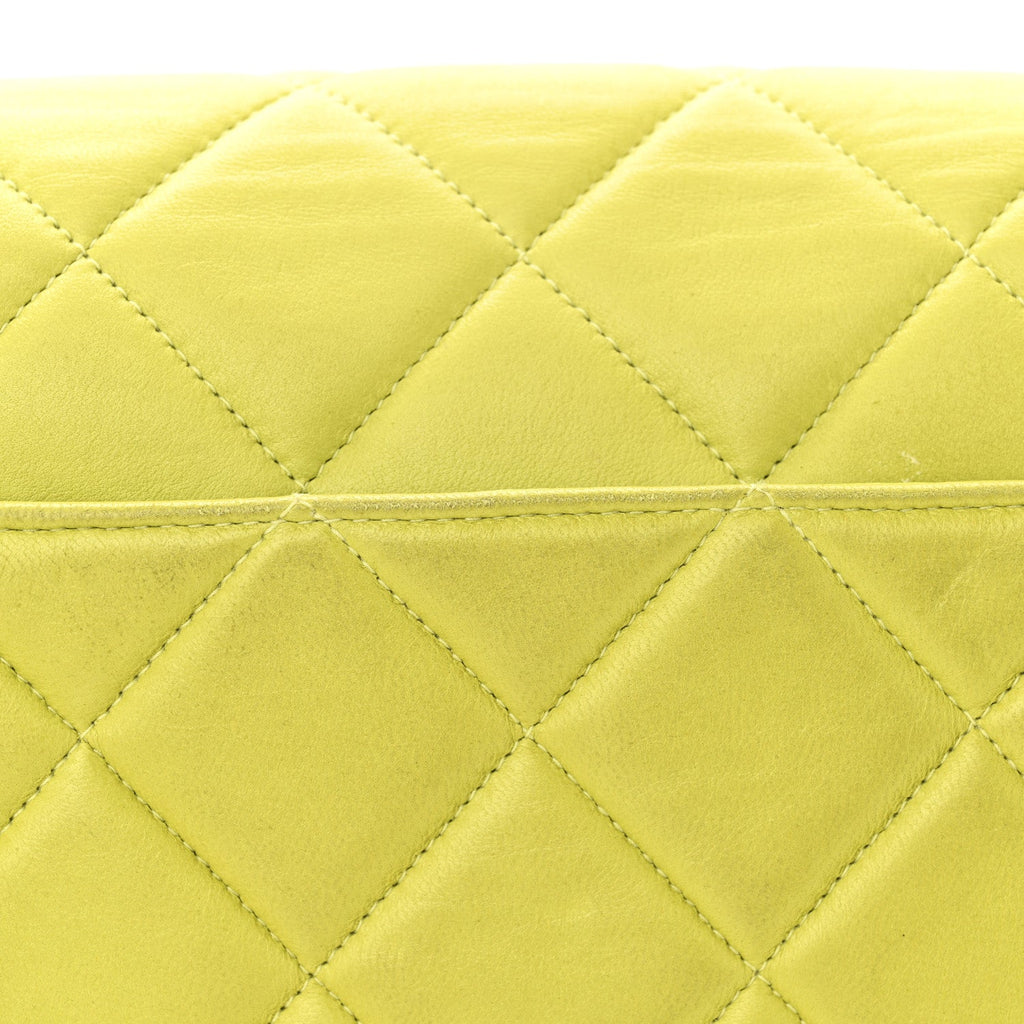 Chanel Lambskin Quilted CC Single Flap Green