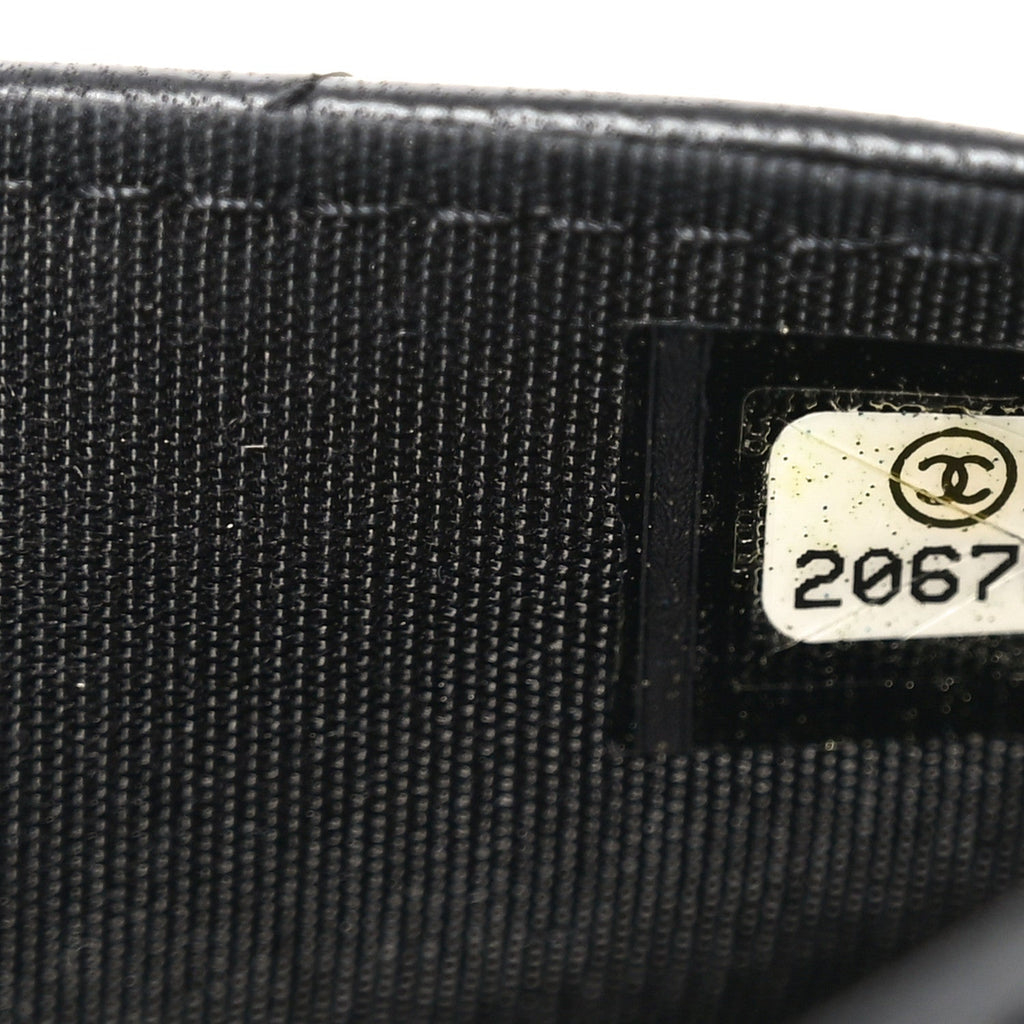 Chanel Lambskin Quilted Boy Wallet On Chain WOC Black