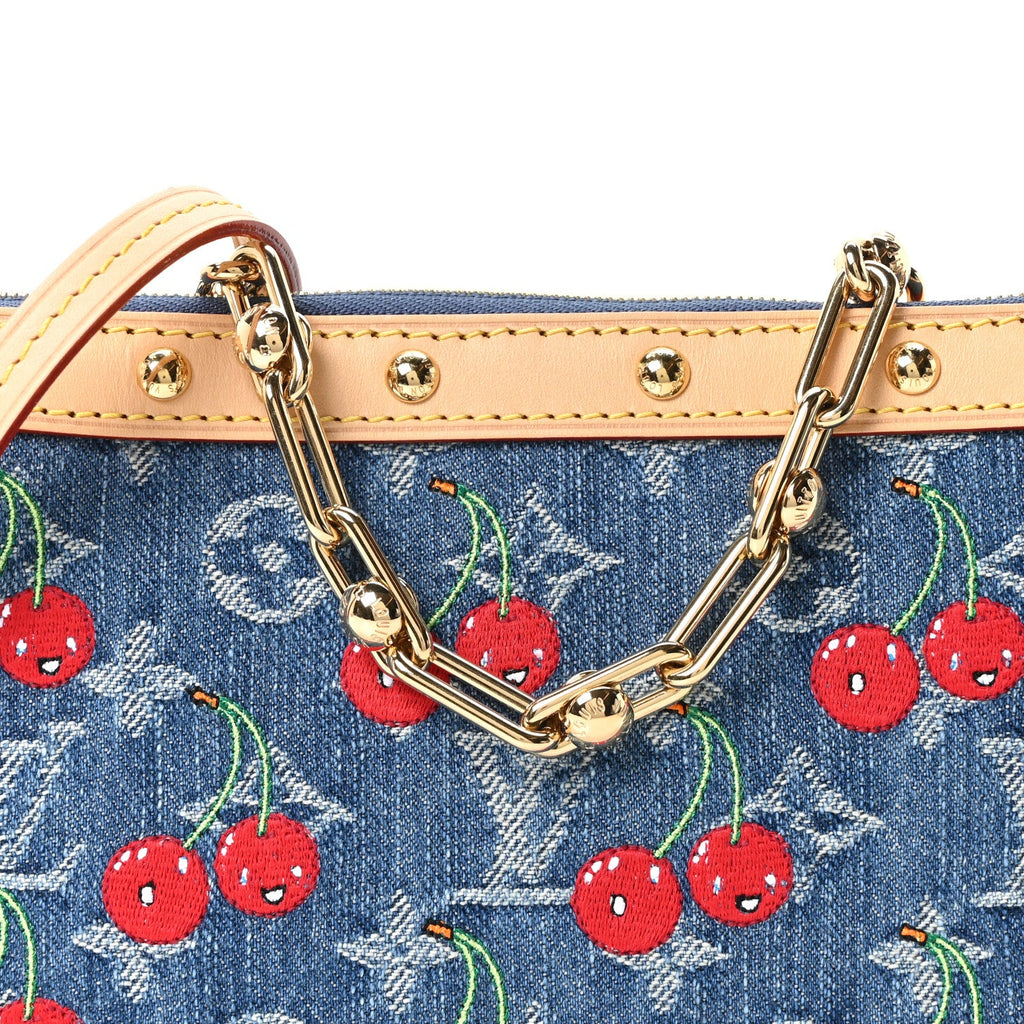 Louis Vuitton LV X TM Monogram Denim Cerises Pochette Accessories Blue