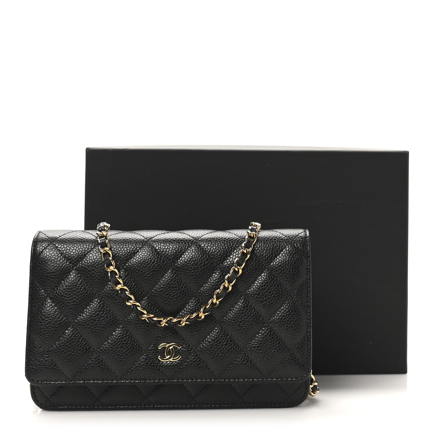 Chanel Caviar Quilted Wallet on Chain WOC Black
