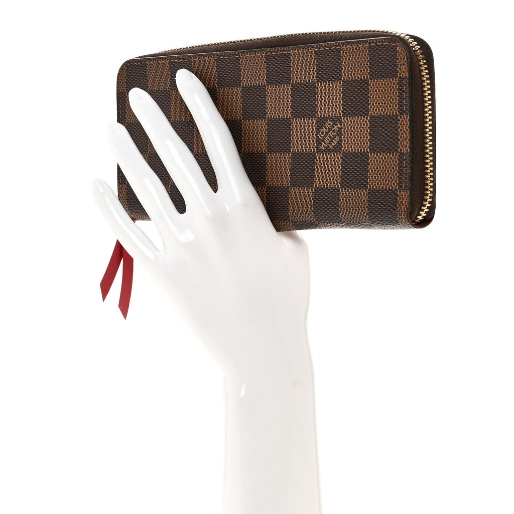 Louis Vuitton Damier Ebene Clemence Wallet Cherry