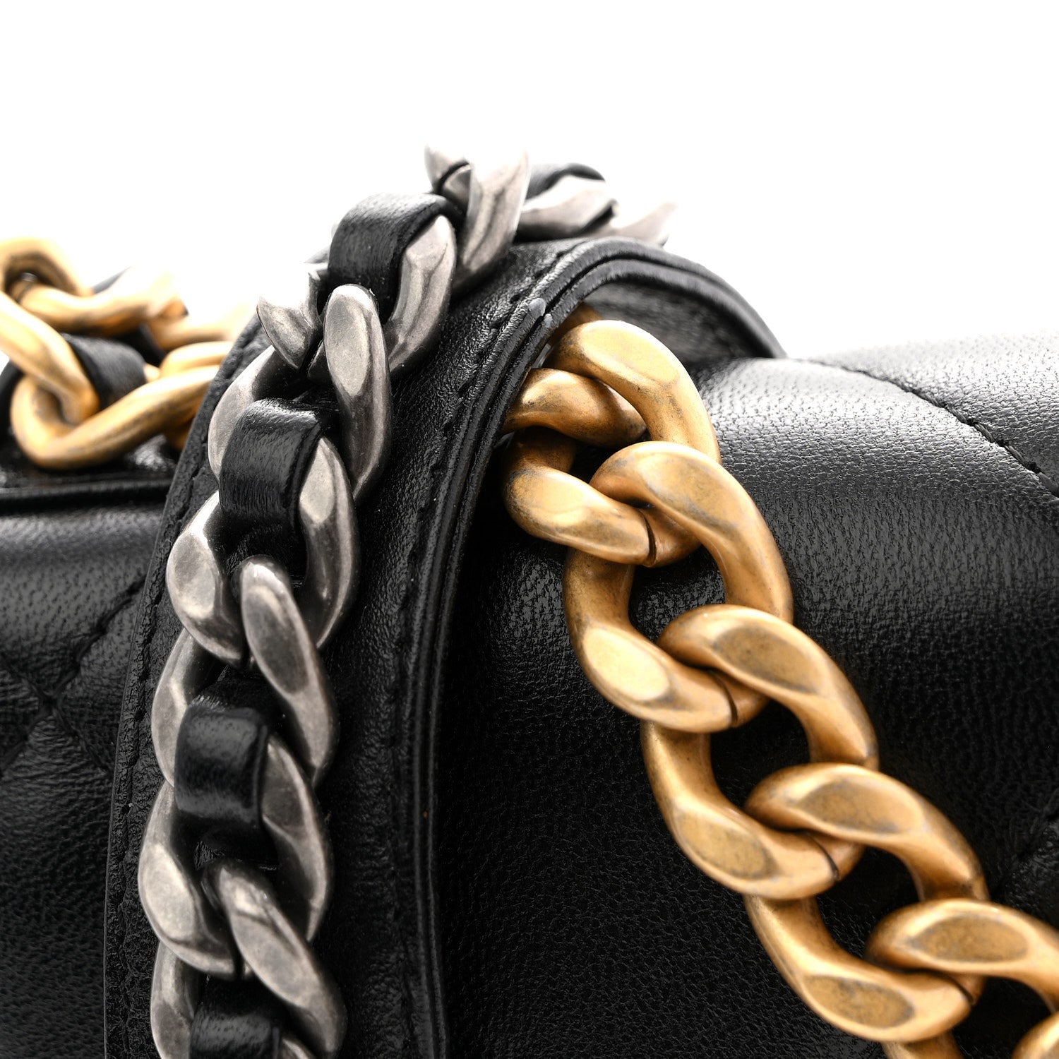 Chanel Lambskin Quilted Chanel 19 Wallet On Chain WOC Black