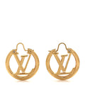 Louis Vuitton Metal Small Louise Hoop Earrings Gold
