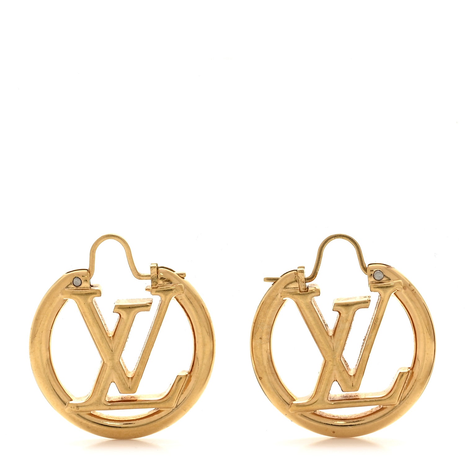 Louis Vuitton Metal Small Louise Hoop Earrings Gold