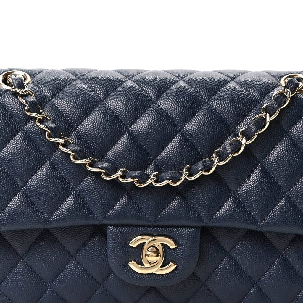 Chanel Caviar Quilted Medium Double Flap Navy