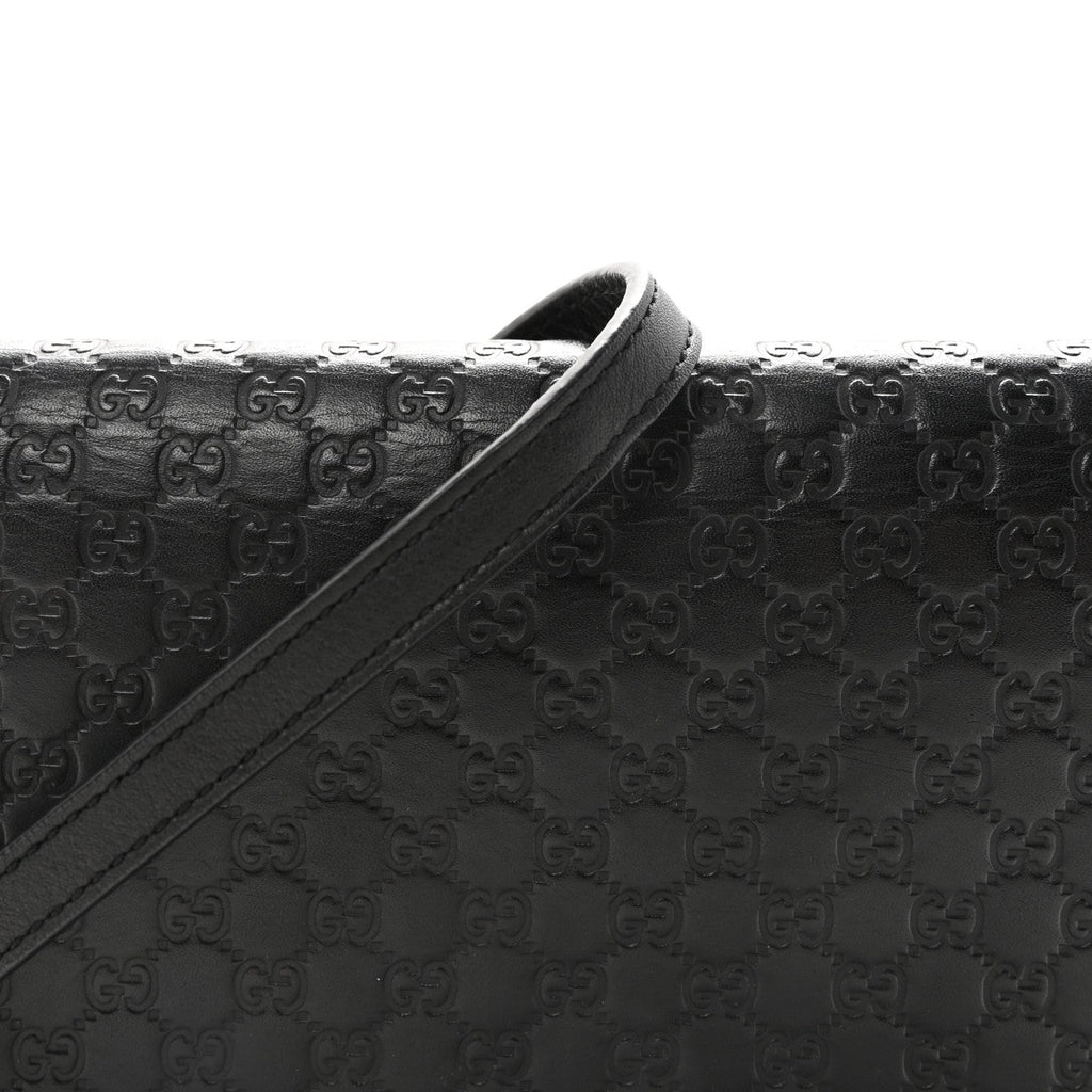 Gucci Microguccissima Crossbody Wallet Black