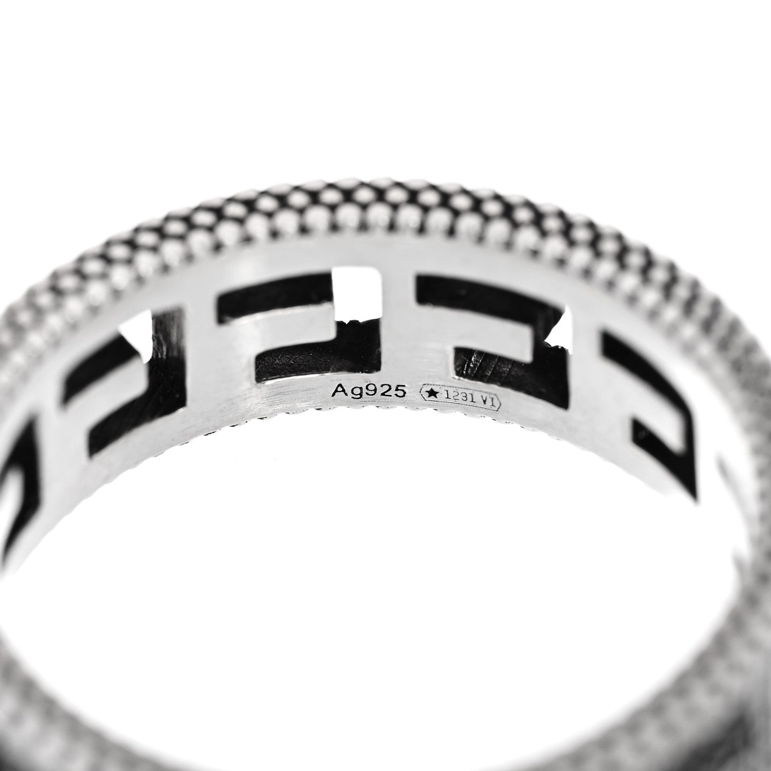 Gucci Sterling Silver Wide Square G Band Ring 57 8