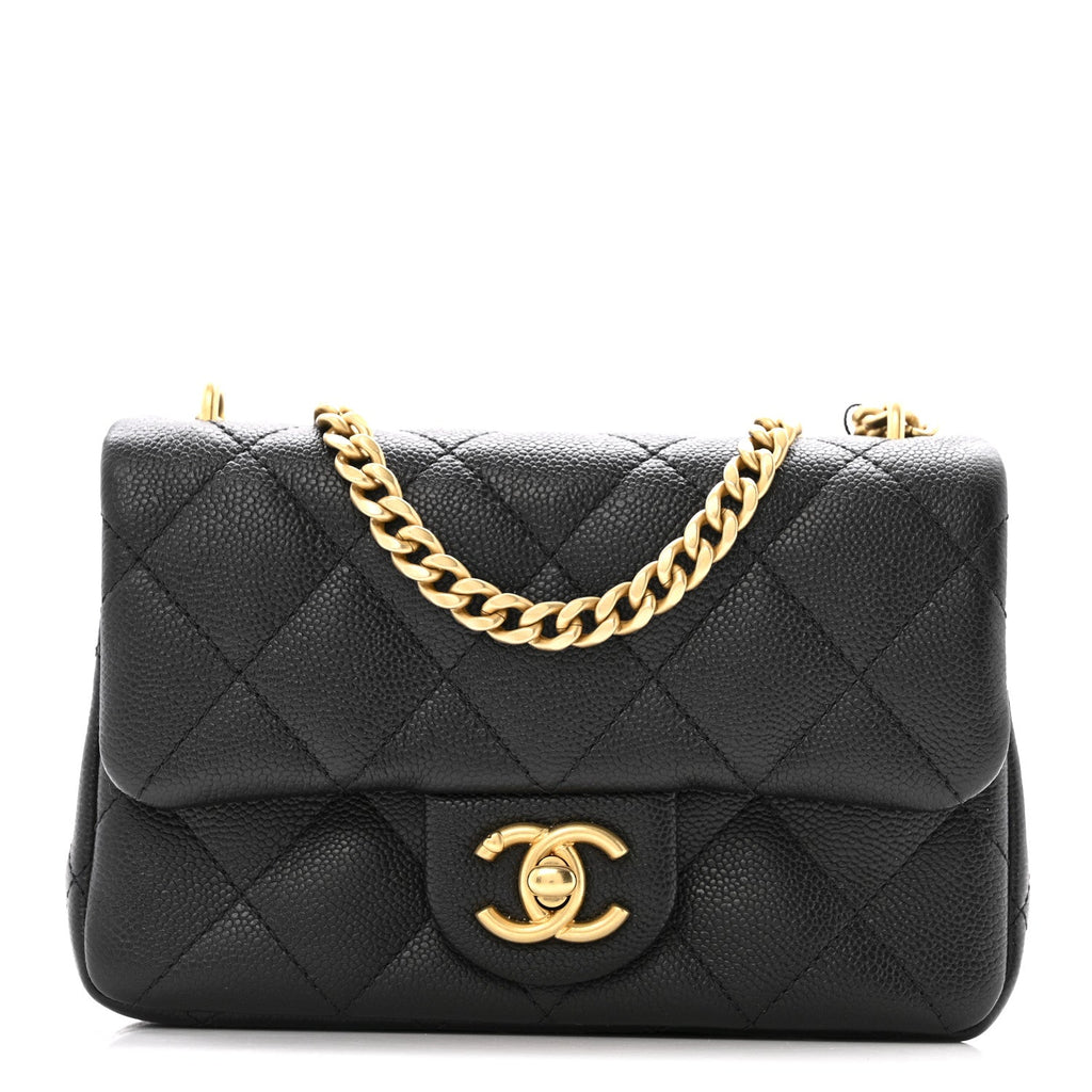 Chanel Caviar Quilted Mini Sweetheart Rectangular Flap Black