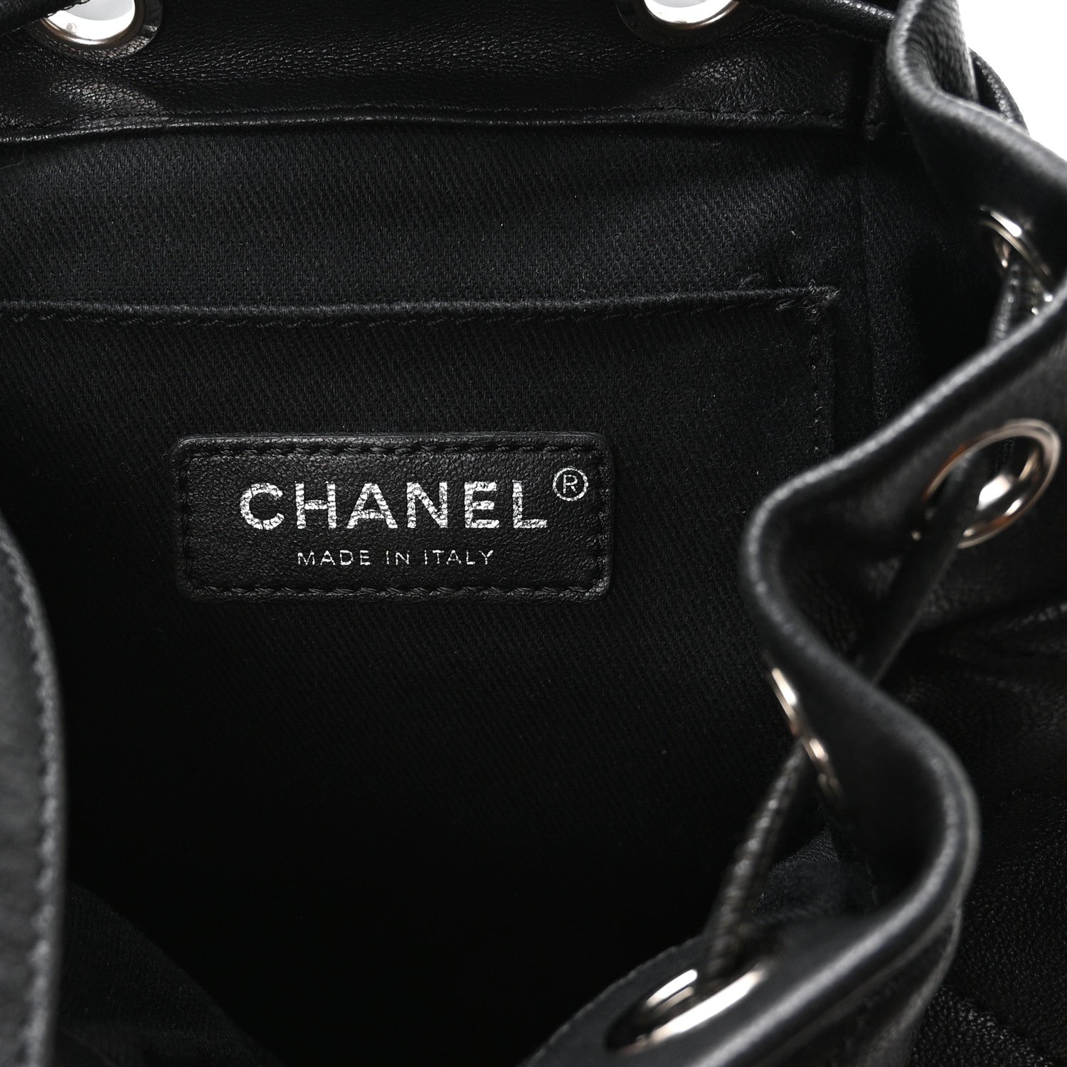 Chanel Lambskin Quilted Metallic Bubble Backpack Black