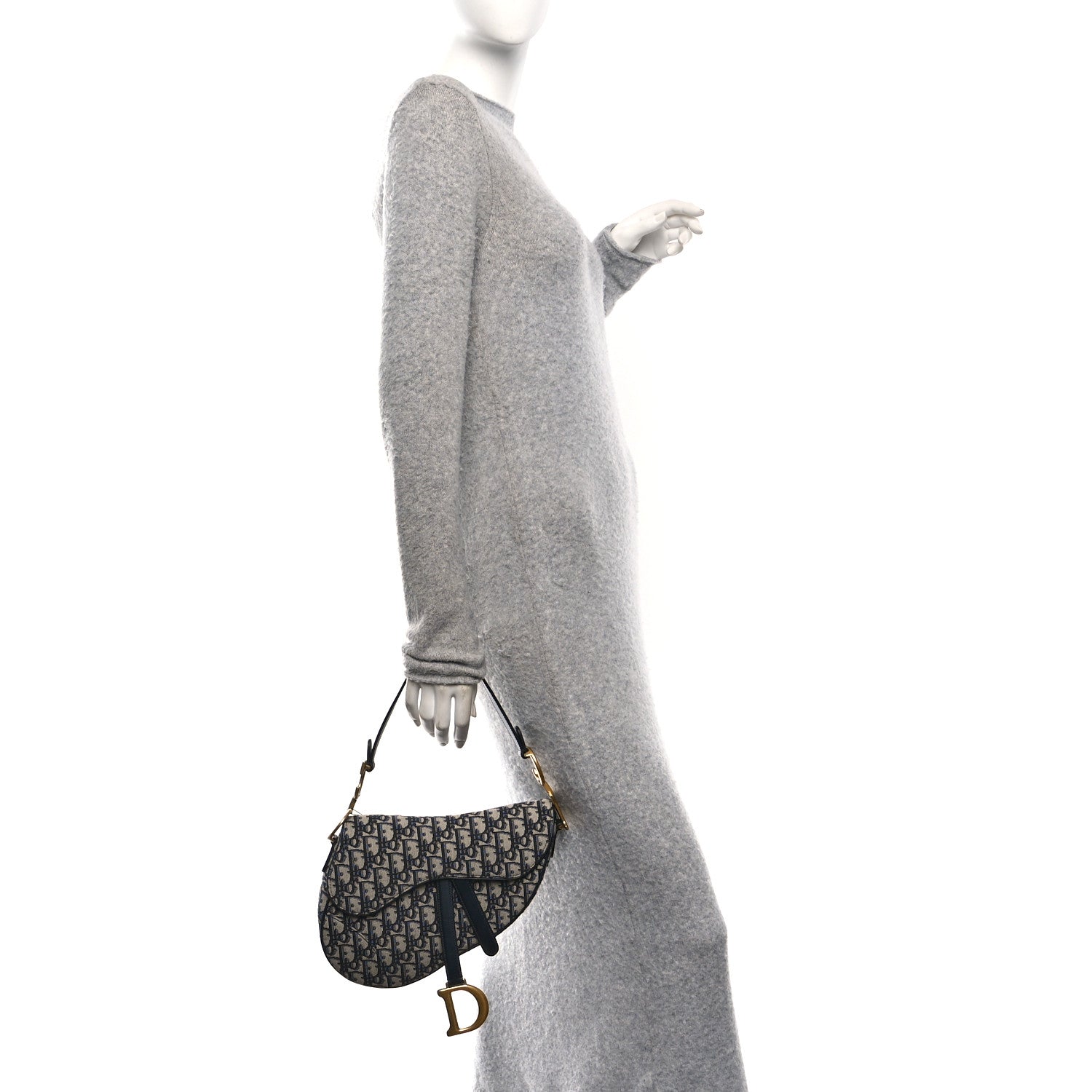 Christian Dior Oblique Saddle Bag Blue