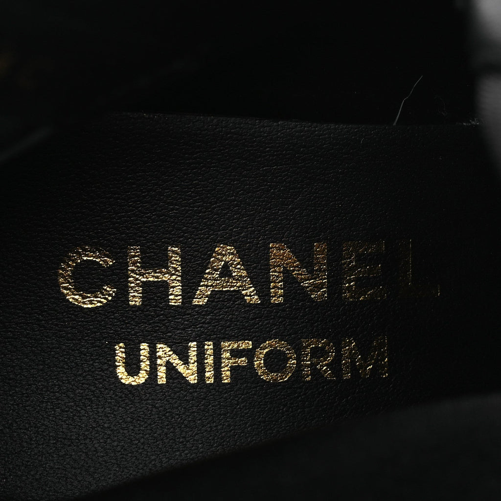 Chanel Stretch Lambskin Cap Toe CC Short Boots 36.5 Black