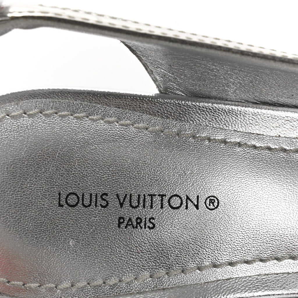 Louis Vuitton Metallic Lambskin Archlight Slingback Pumps 37.5 Argent
