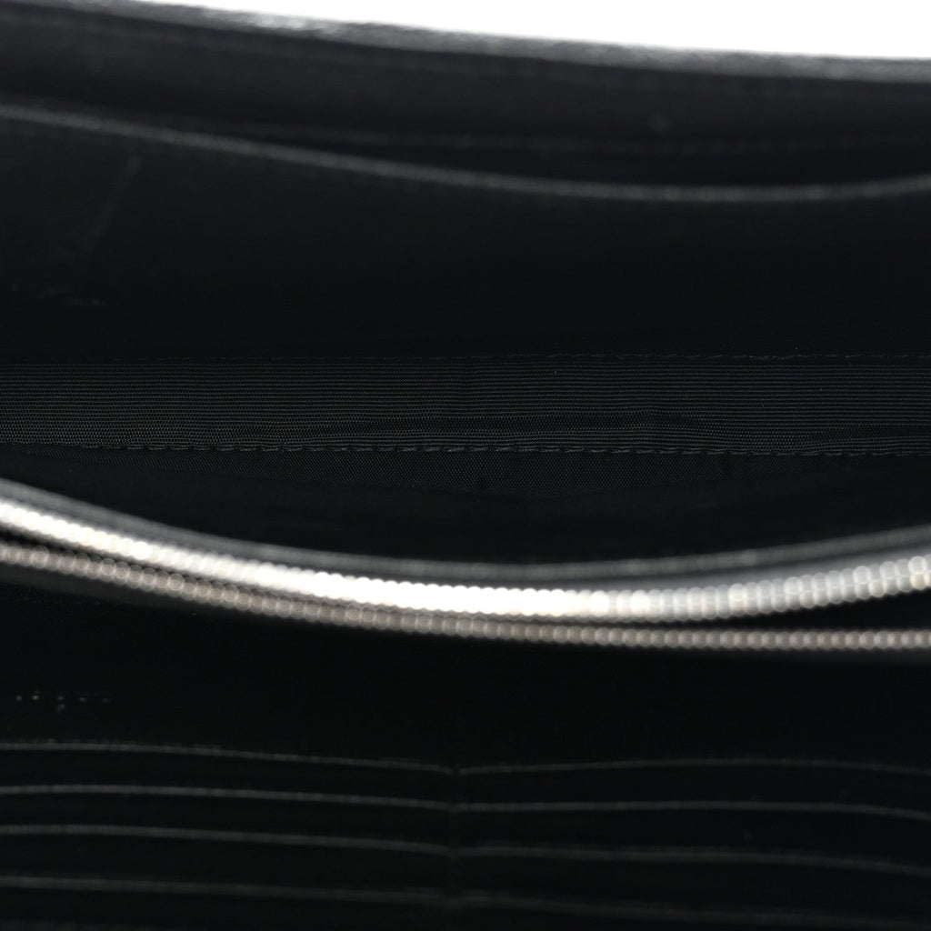Gucci Sakai Be Green Calfskin Diagonal Stitched Blondie Wallet on Chain Black