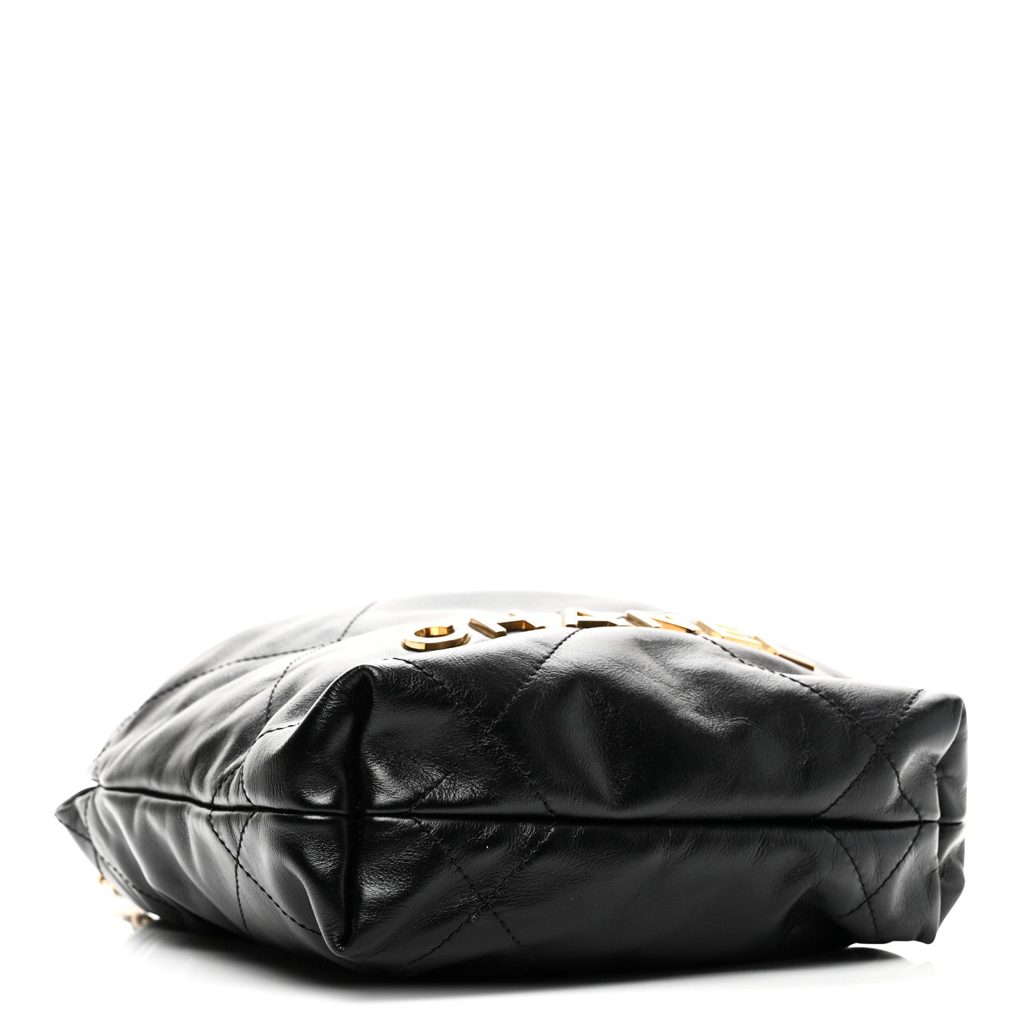 Chanel Shiny Calfskin Quilted Pearl CC Chain Mini Chanel 22 Black