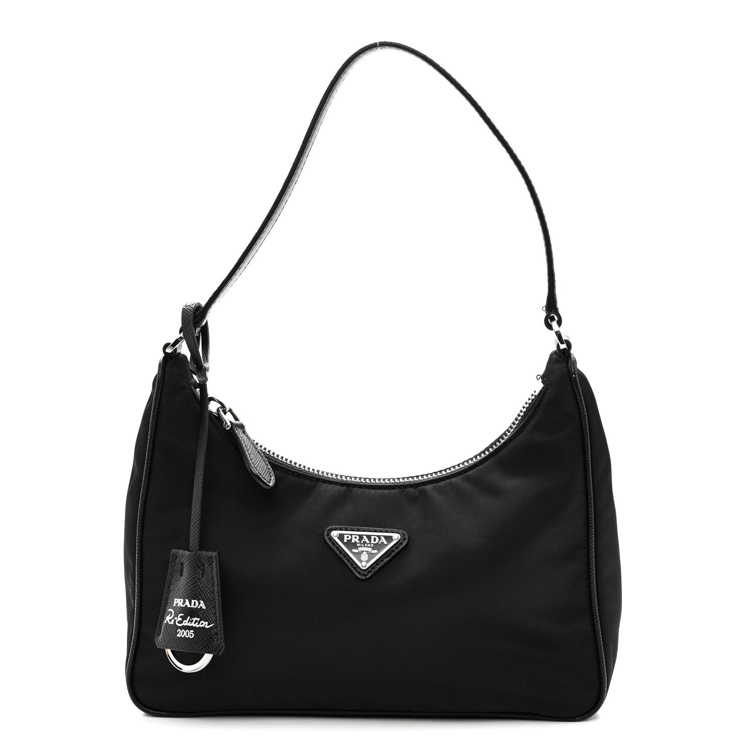Prada Tessuto Nylon Saffiano Mini Re-Edition 2005 Bag Black