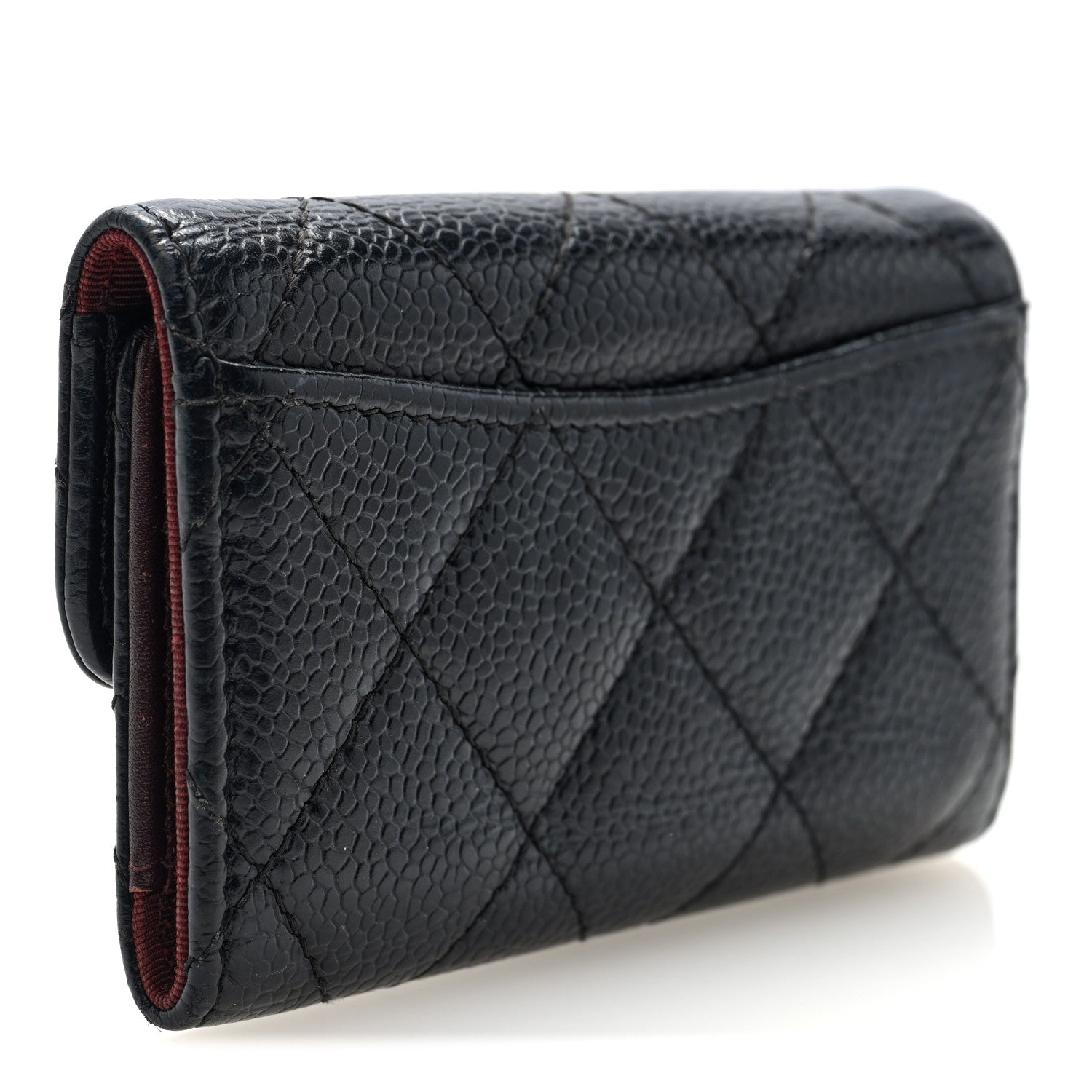 Caviar Quilted 6 Key Holder Black