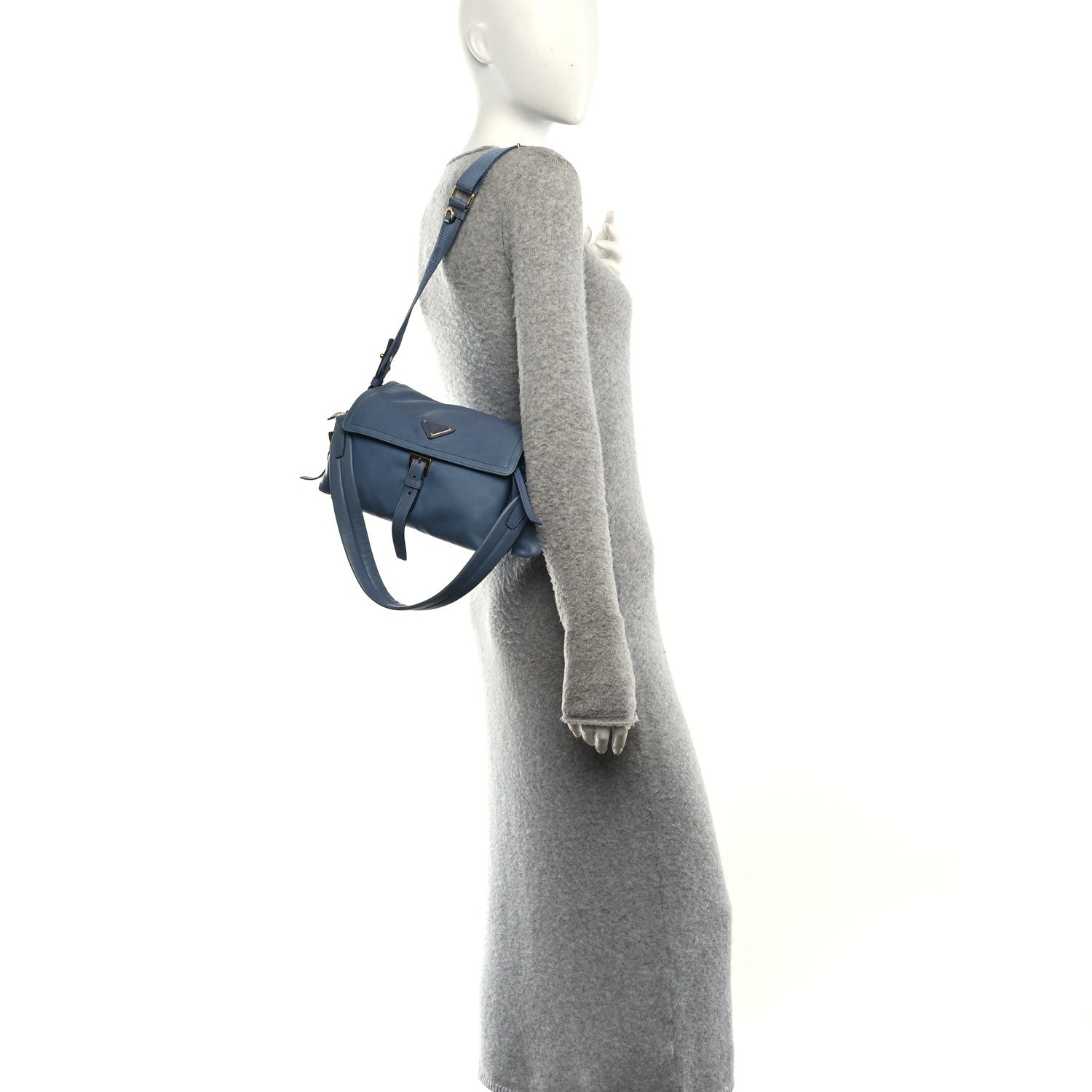 Prada Nappa Medium Explore Shoulder Bag Aviation Blue