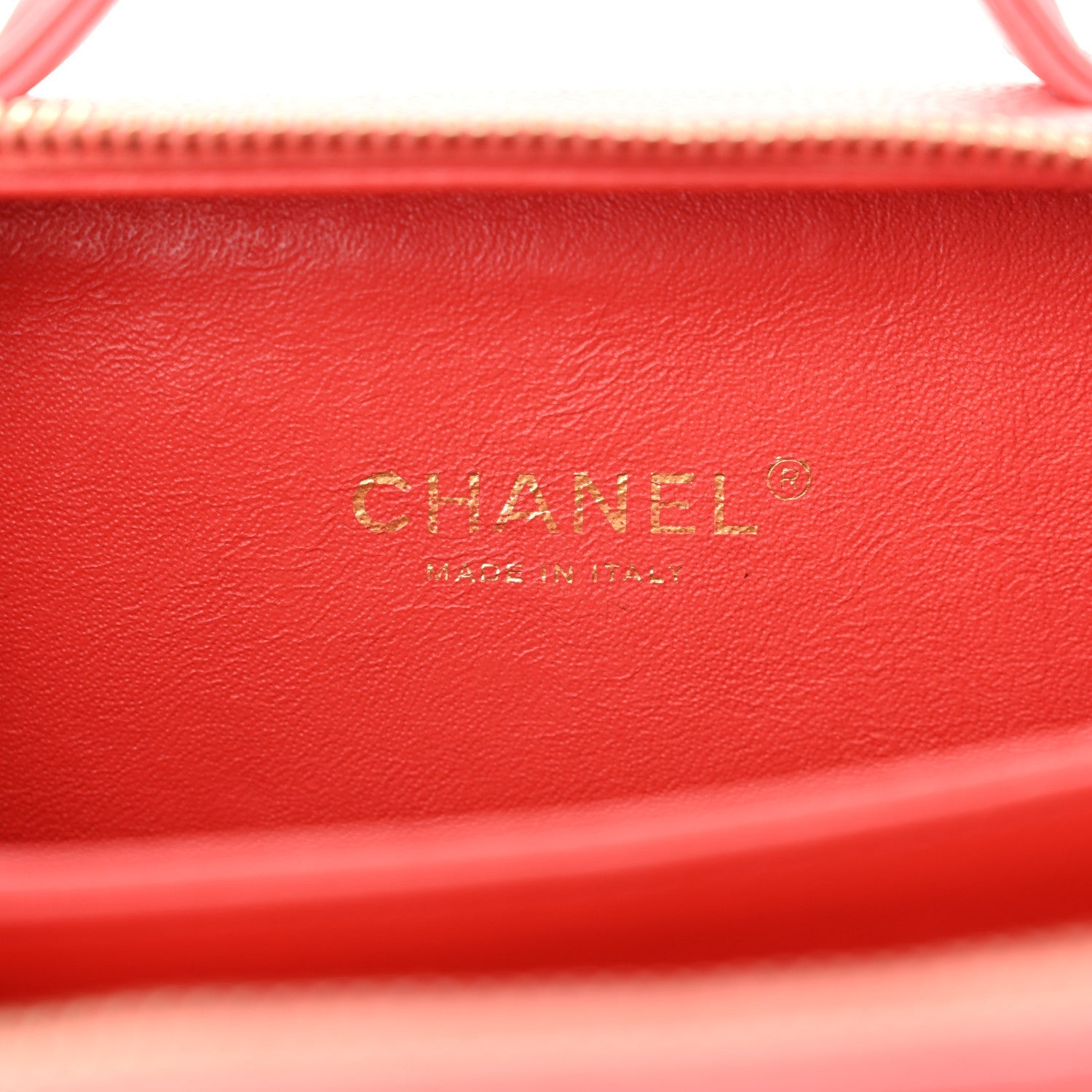 Chanel Caviar Quilted Small CC Filigree Vanity Case Coral