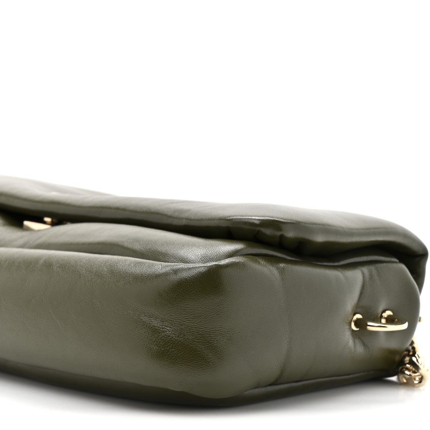 Gucci Lambskin Mini GG Milano Top Handle Shoulder Bag Green