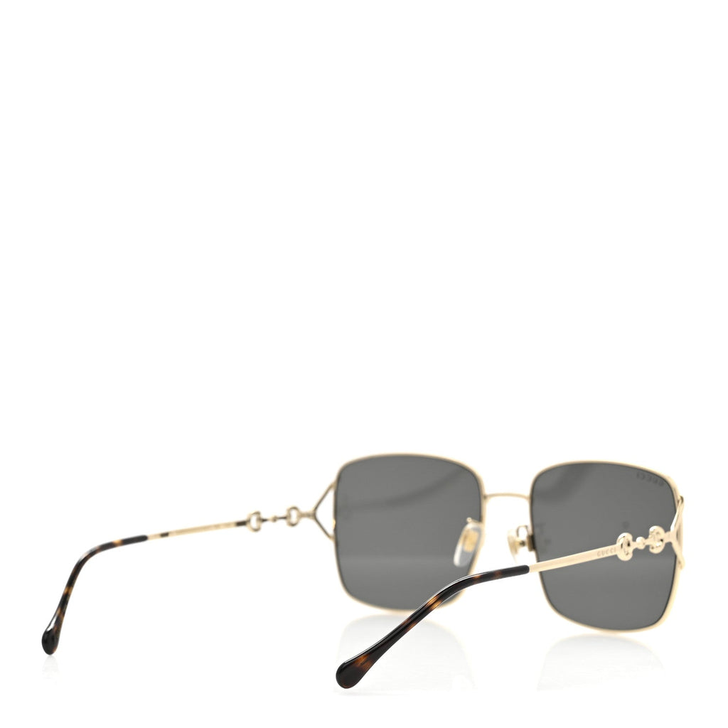 Gucci Metal Horsebit Square Frame Sunglasses GG1018SK Gold