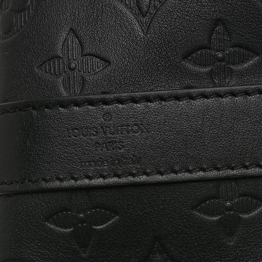 Louis Vuitton Calfskin Shadow Monogram Keepall Bandouliere 50 Black