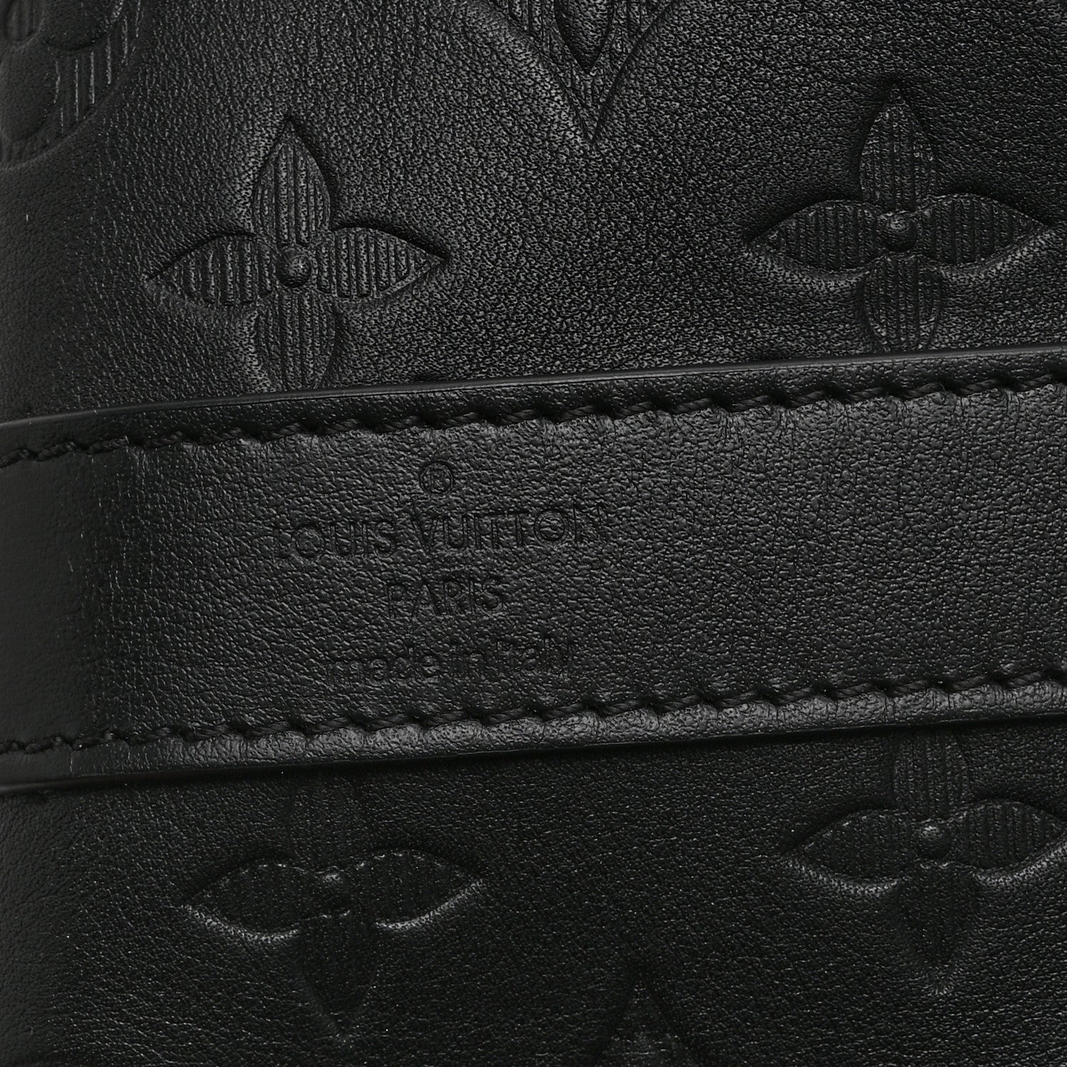Louis Vuitton Calfskin Shadow Monogram Keepall Bandouliere 50 Black