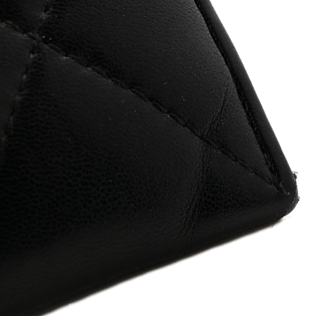 Lambskin Quilted Chanel 19 Card Holder Black
