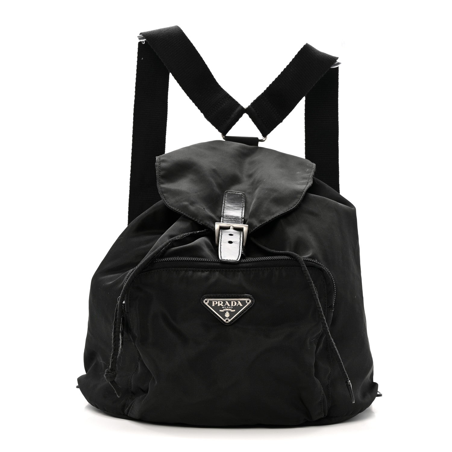 Prada Tessuto Nylon Vela Cinch Backpack Black