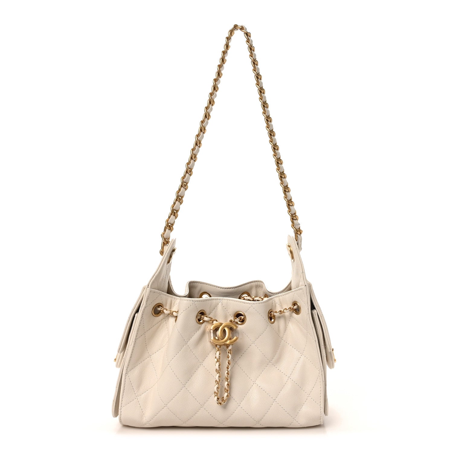 Chanel Caviar Quilted Mini Chanel 25 Handbag White
