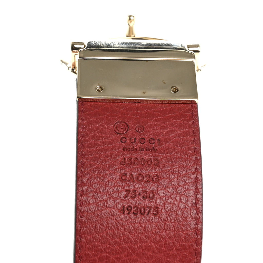 Gucci Calfskin 1973 Reversible Belt 75 30 Black Red