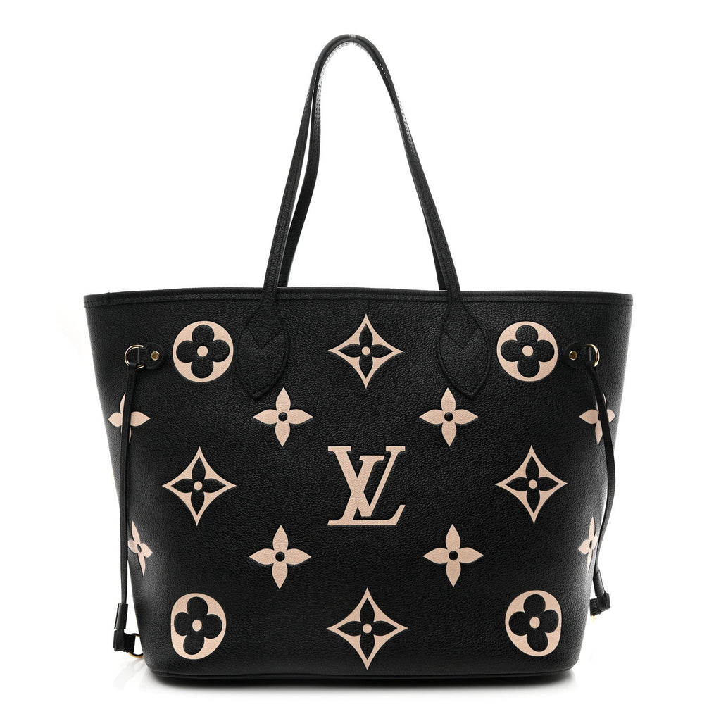 Louis Vuitton Empreinte Monogram Giant Neverfull MM Black Beige