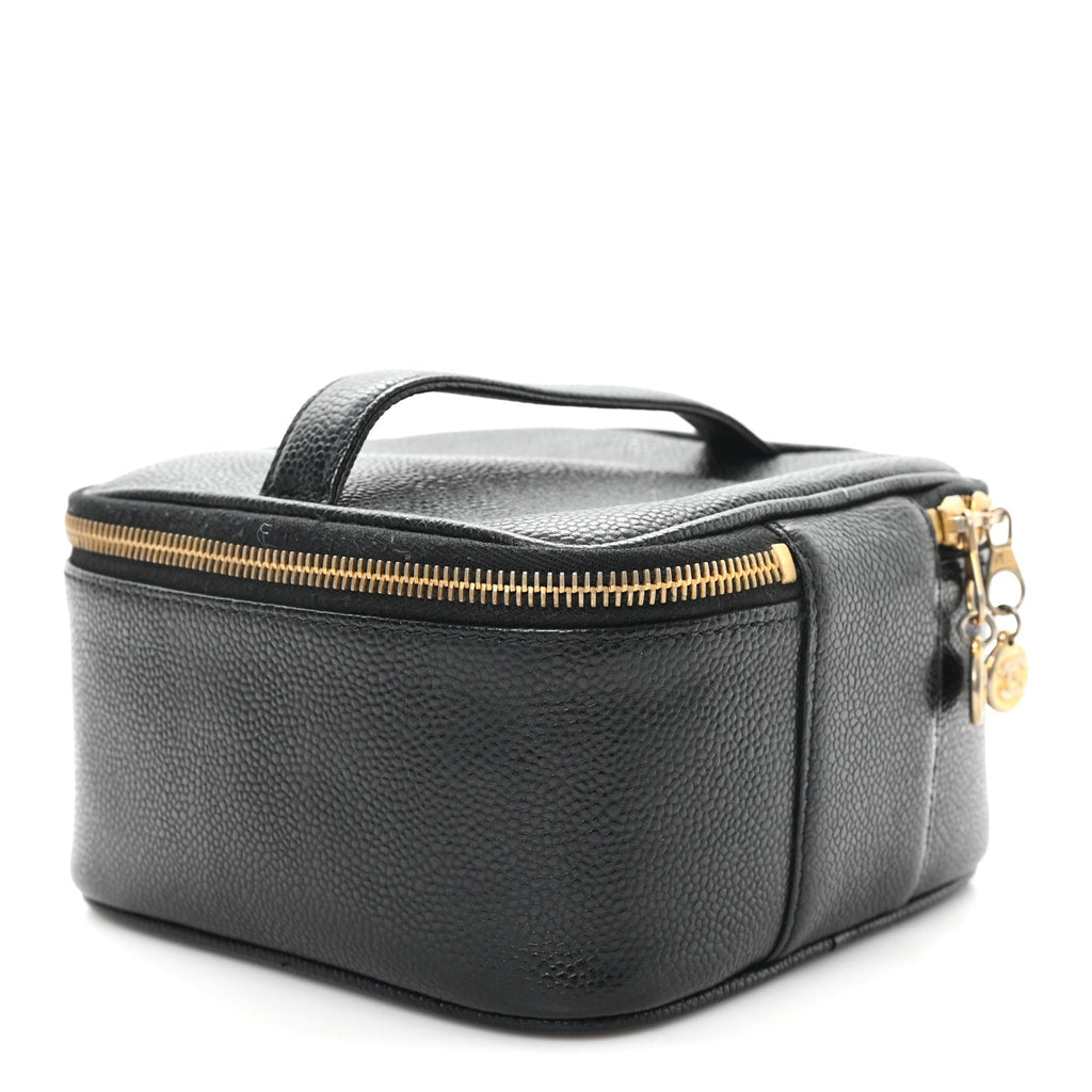 Chanel Caviar CC Vanity Cosmetic Case Black