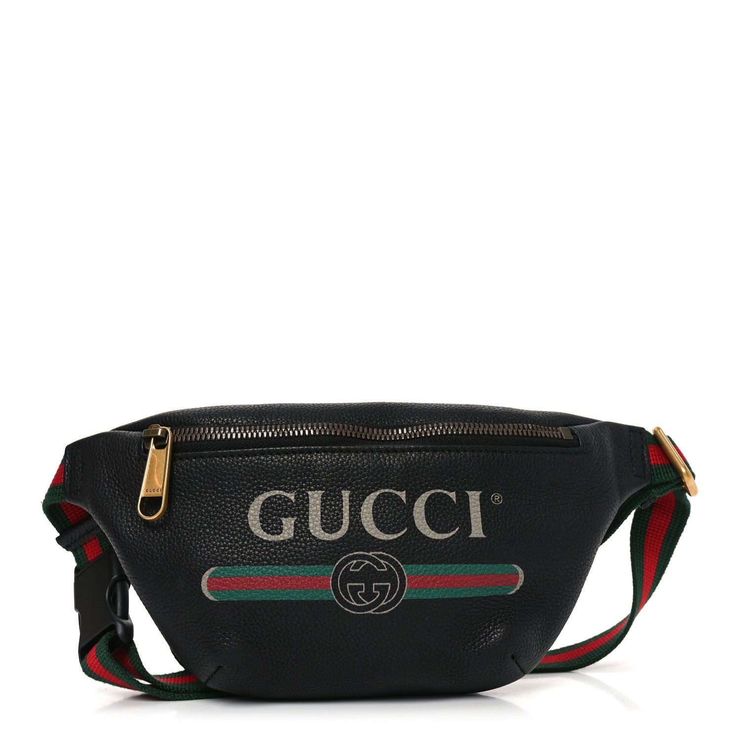 Gucci Grained Calfskin Small Logo Belt Bag Black