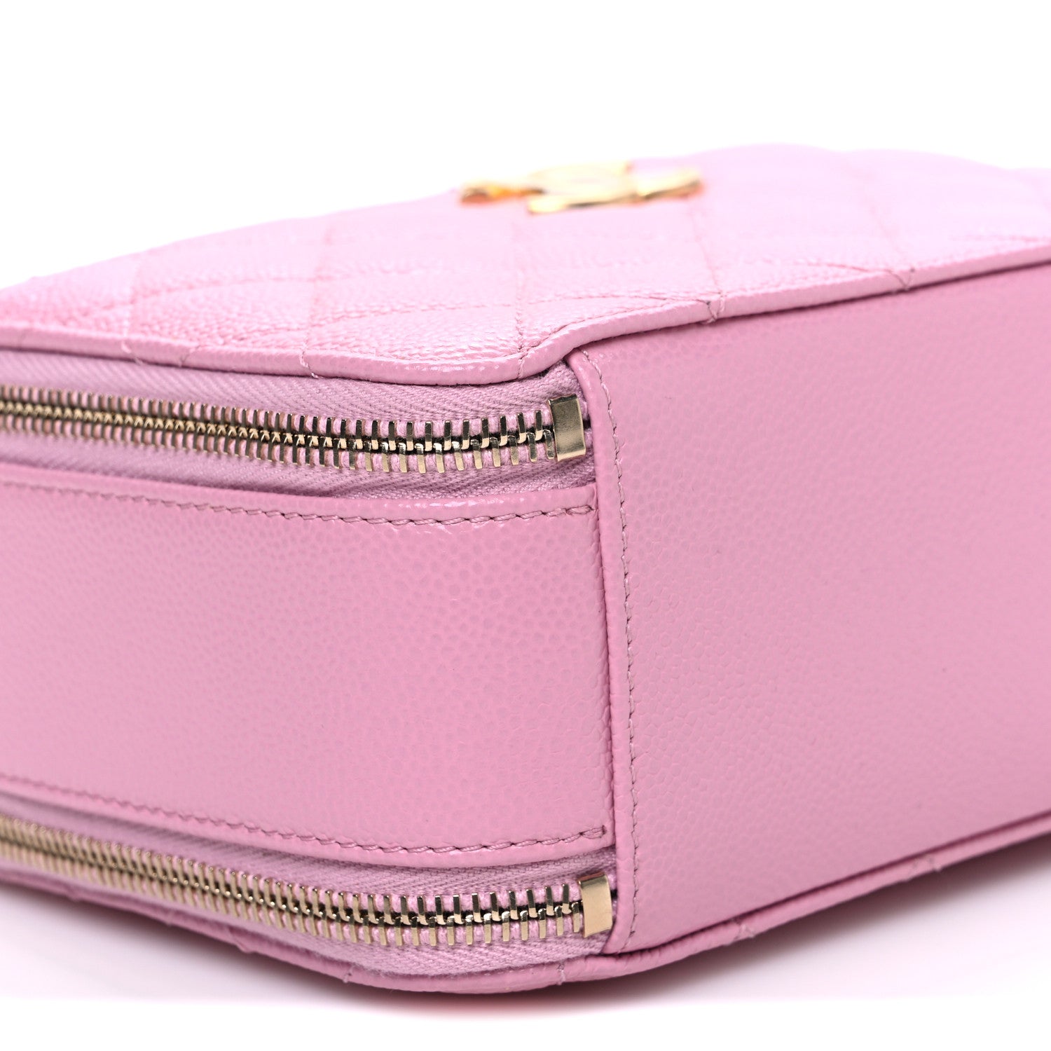 Chanel Caviar Quilted Pick Me Up Small Vanity Case Dark Pink