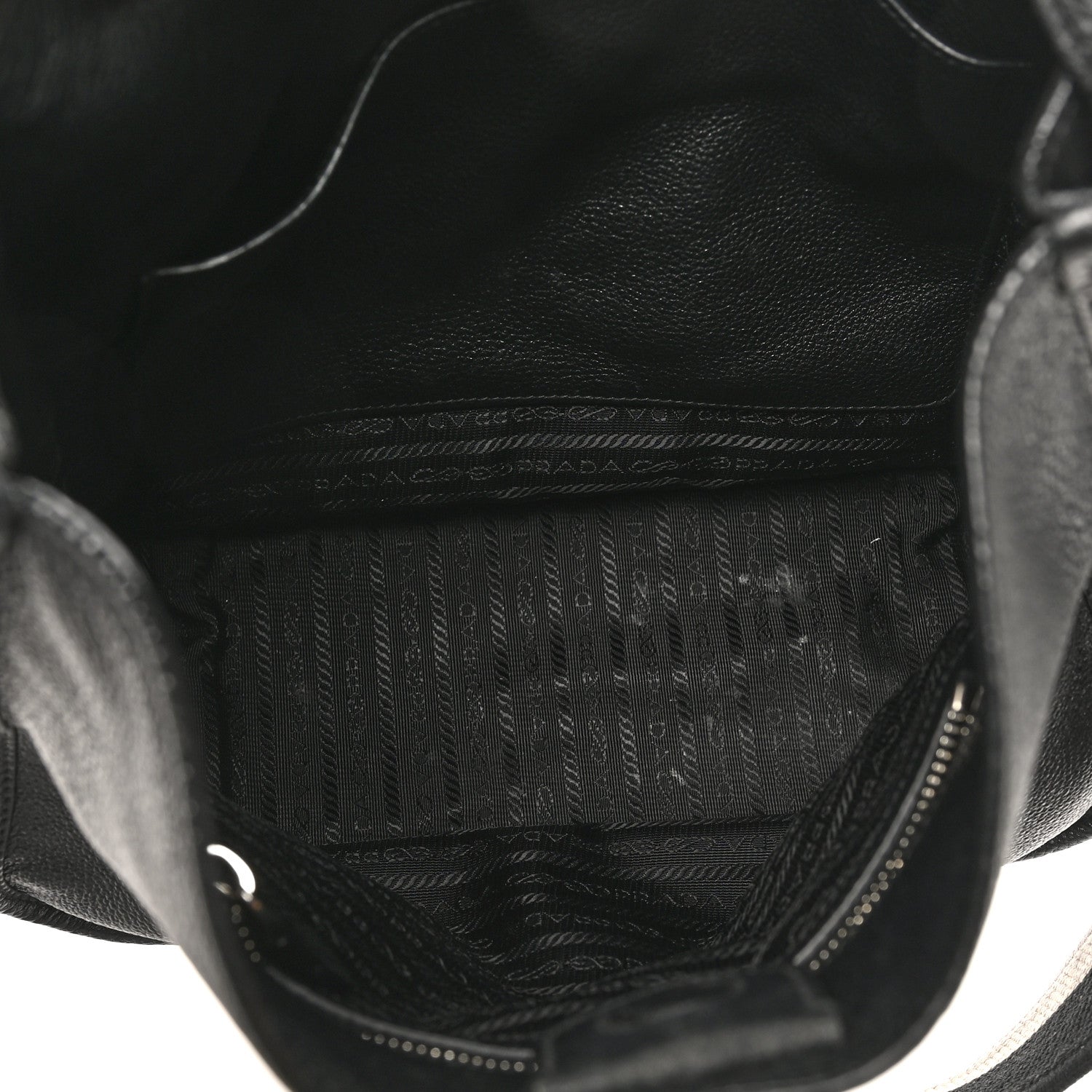 Prada Vitello Daino Soft Hobo Messenger Bag Black