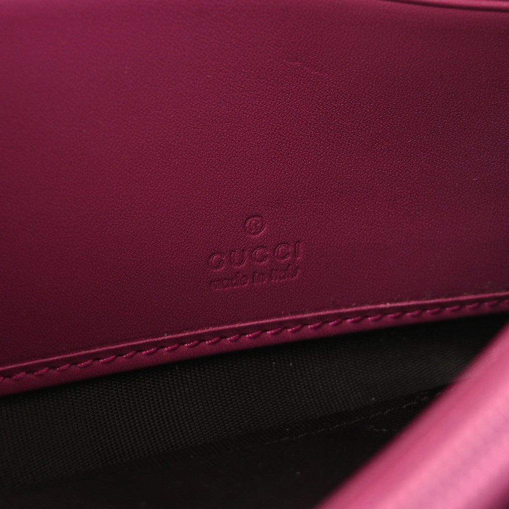 Gucci GG Supreme Monogram Calfskin Continental Wallet Beige Ebony Hibiscus Red New Rosette
