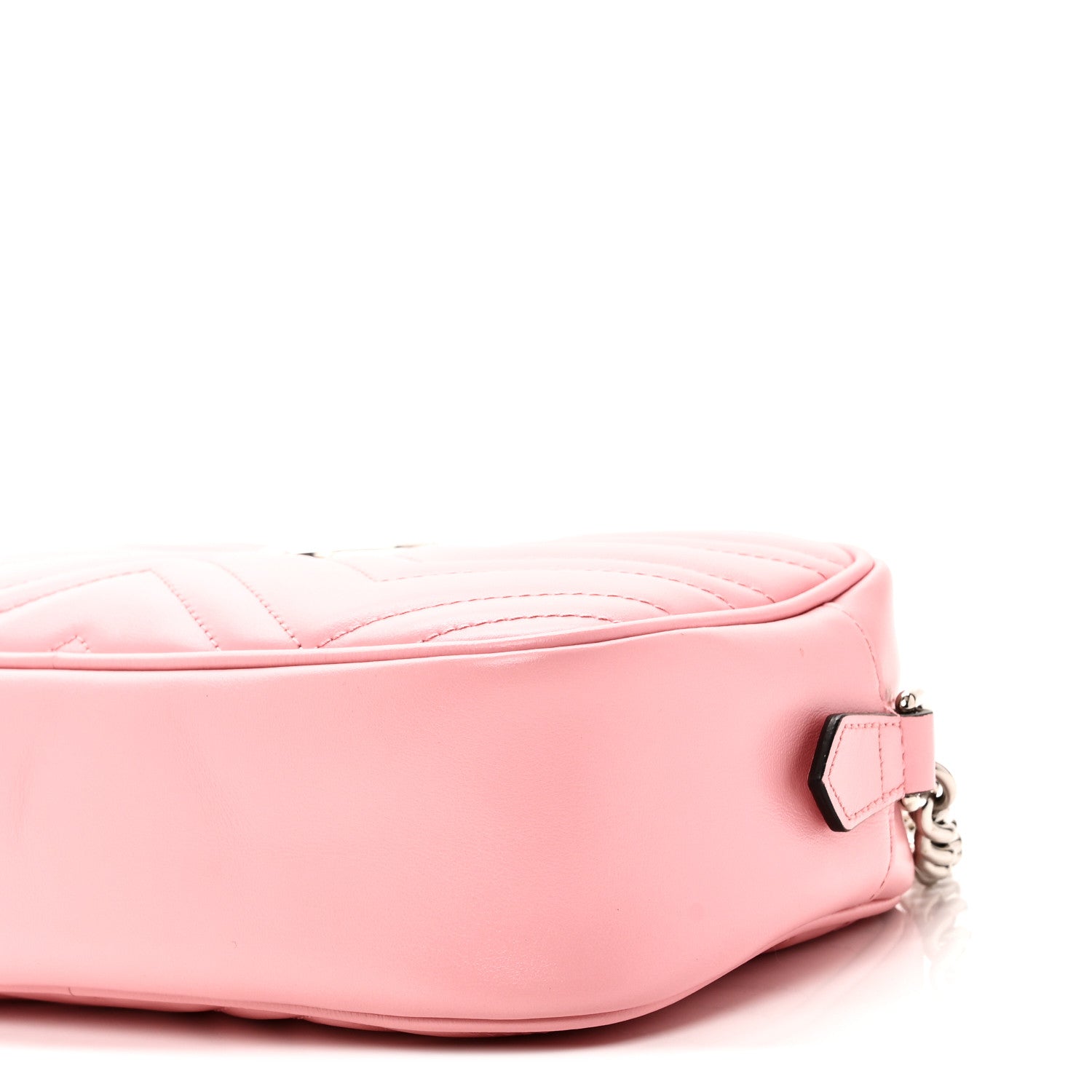 Gucci Calfskin Matelasse Small GG Marmont Chain Shoulder Bag Wild Rose
