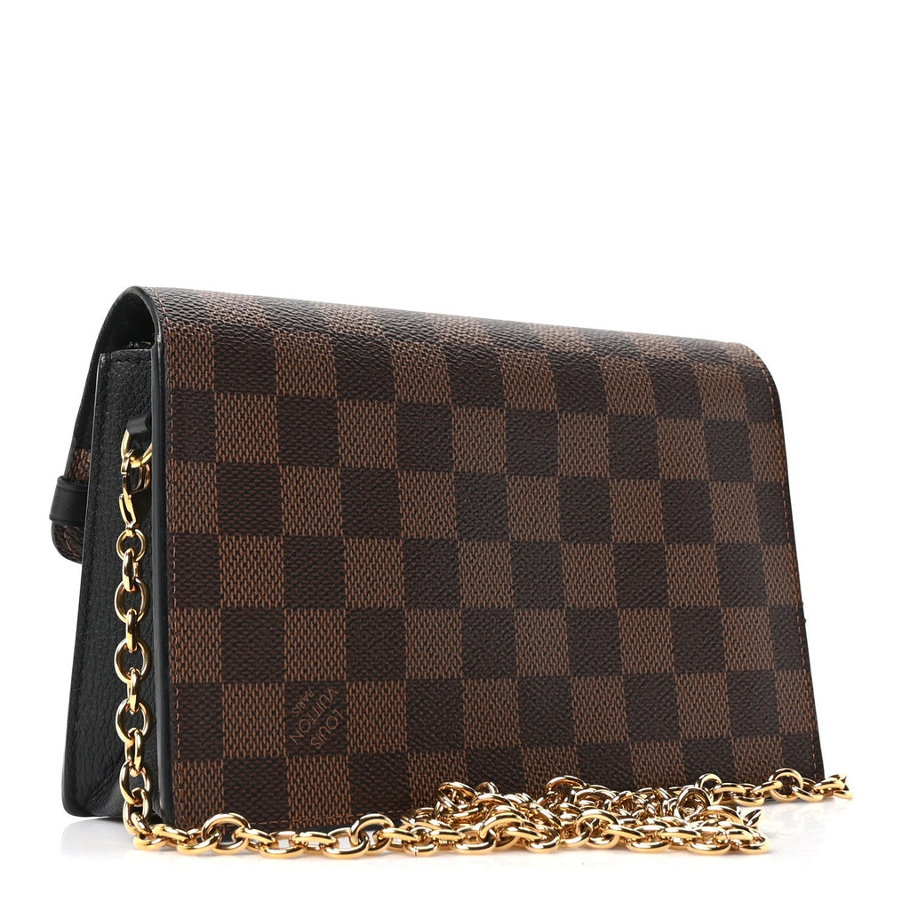 Louis Vuitton Damier Ebene Vavin Chain Wallet Black