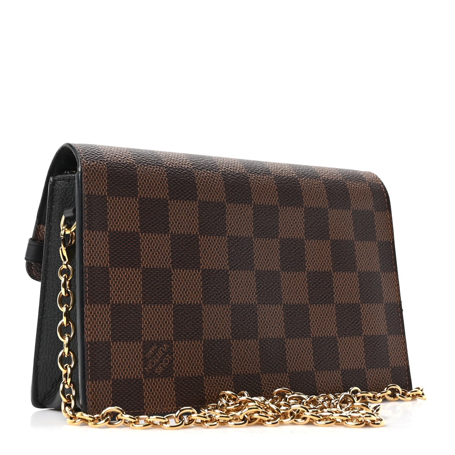 Louis Vuitton Damier Ebene Vavin Chain Wallet Black