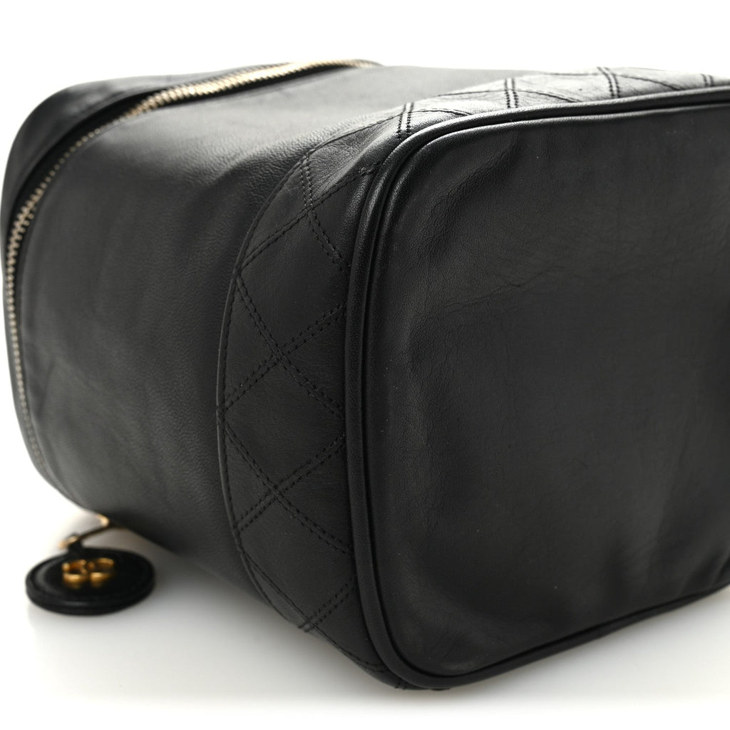 Calfskin Vanity Cosmetic Bag Black
