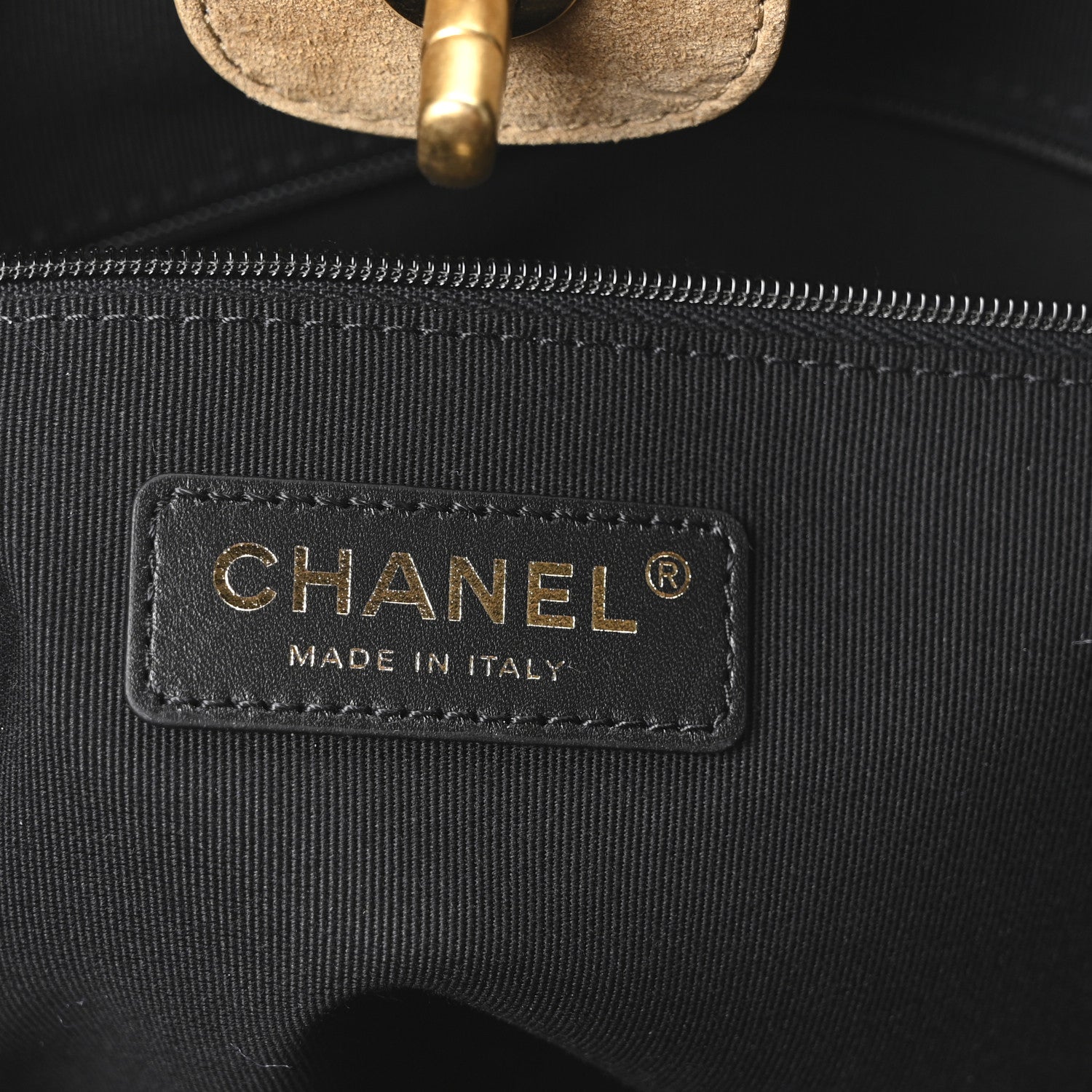 Chanel Suede Calfskin Shiny Lambskin Quilted Small Coco Base Shopping Bag Beige Black