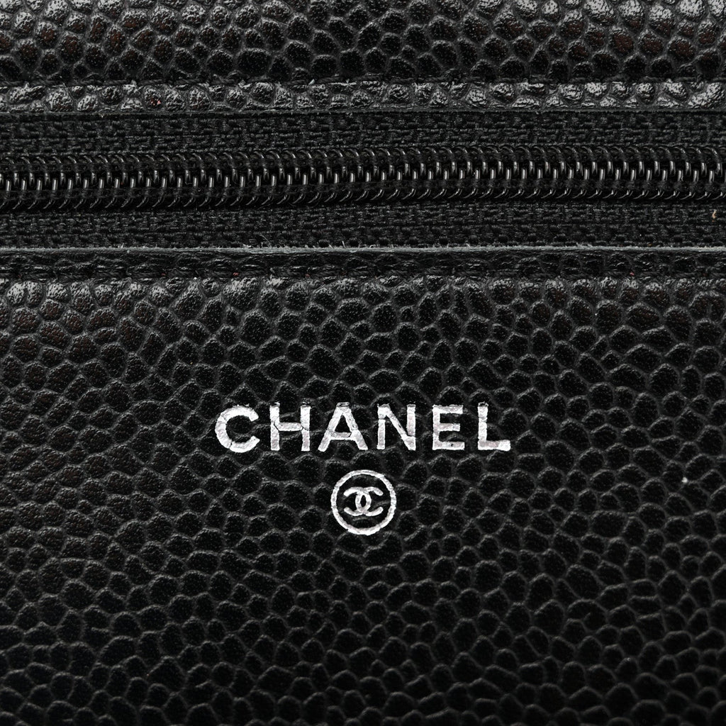 Chanel Caviar Quilted Wallet On Chain WOC Black
