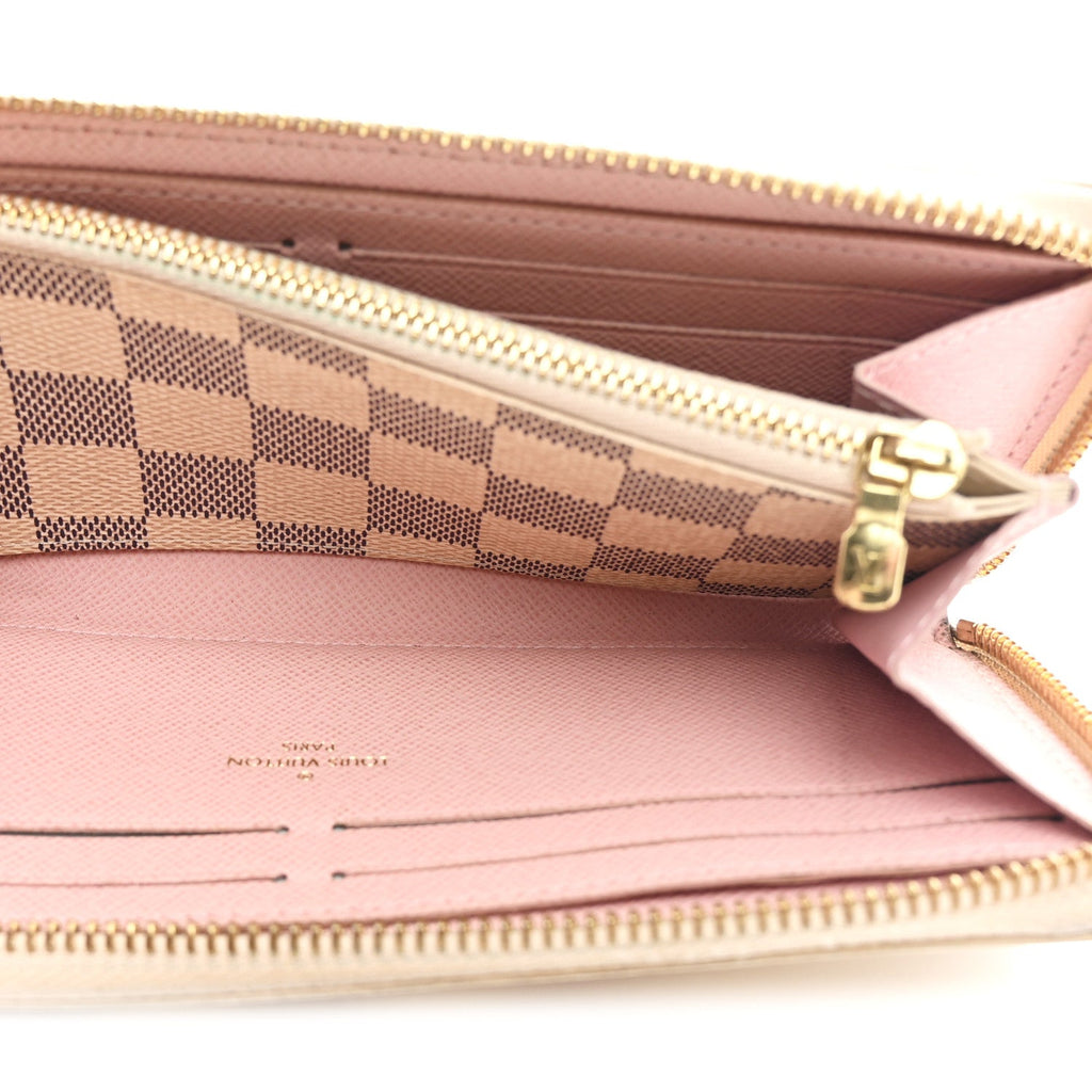 Louis Vuitton Damier Azur Clemence Wallet Rose Ballerine
