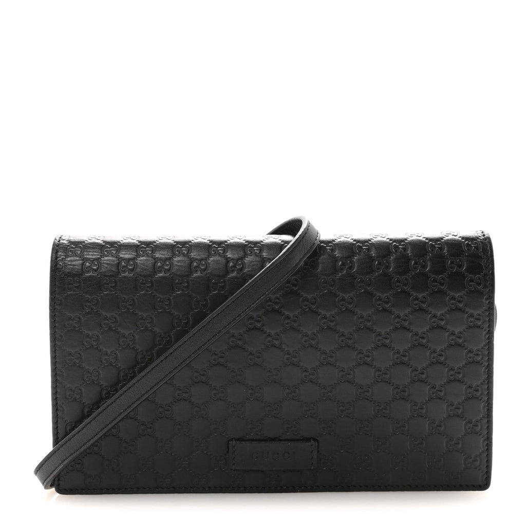 Gucci Microguccissima Crossbody Wallet Black