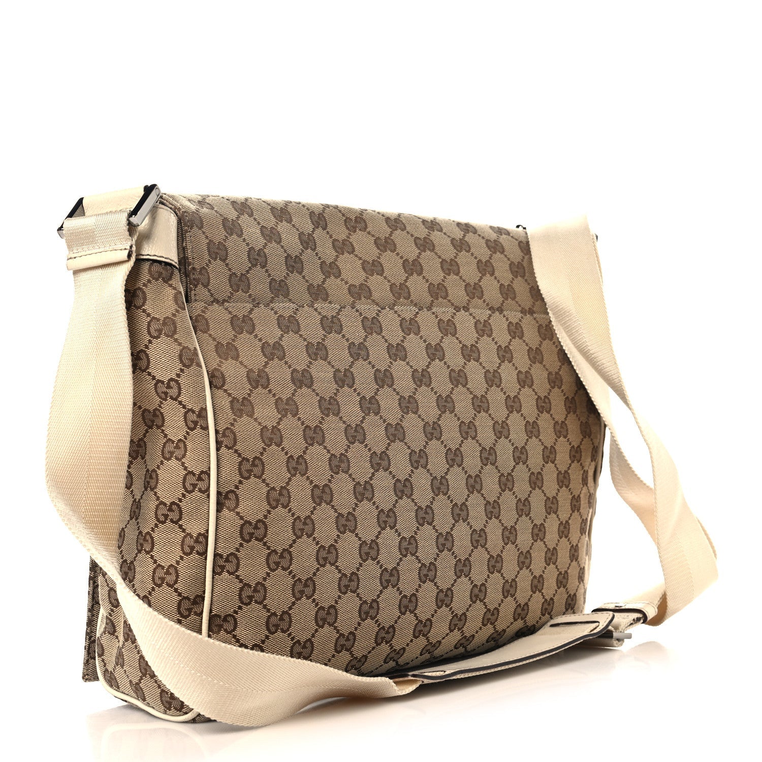 Gucci GG Monogram Medium Flap Messenger Bag Beige