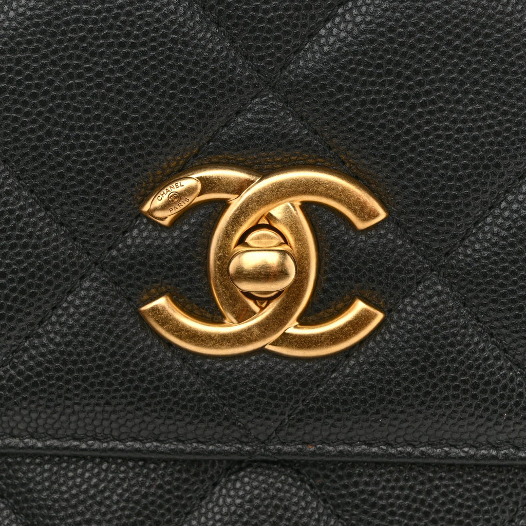 Chanel Caviar Quilted Small Chain Frame Flap Black