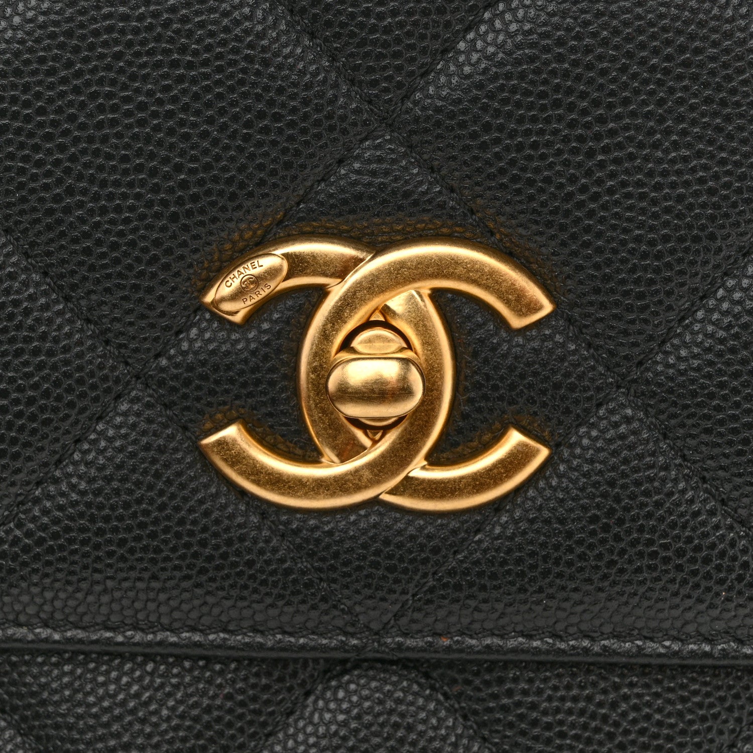 Chanel Caviar Quilted Small Chain Frame Flap Black